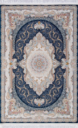 Иранский прямоугольный ковёр G144 D.BLUE
