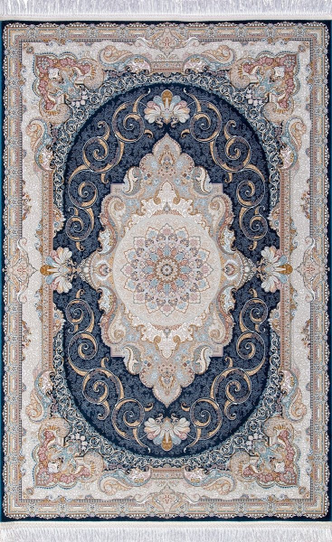 Иранский прямоугольный ковёр G144 D.BLUE