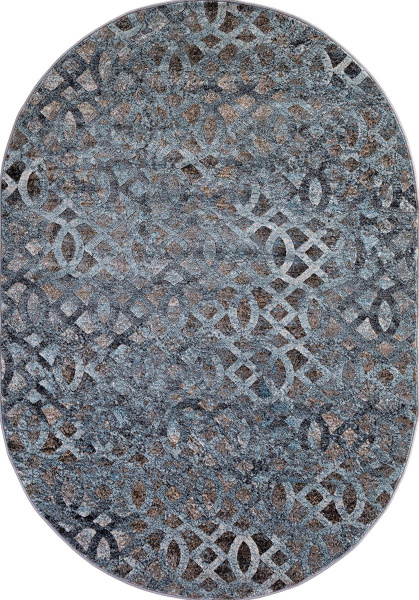 Молдавский овальный ковёр D563 BEIGE-BLUE