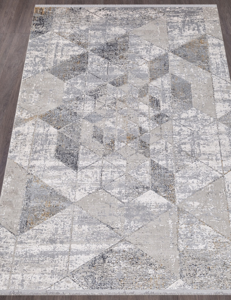 Турецкий прямоугольный ковёр B096A CREAM / D.GRAY