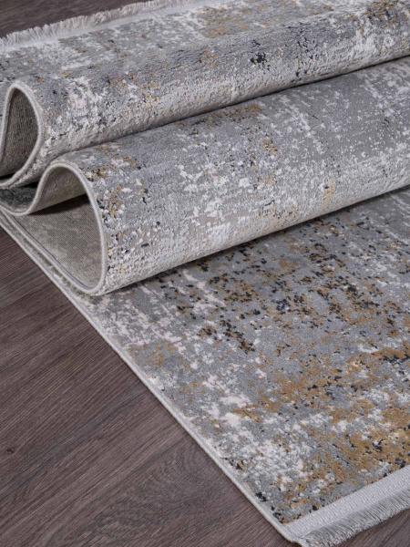 Турецкий прямоугольный ковёр B466A CREAM / ANTHRACITE