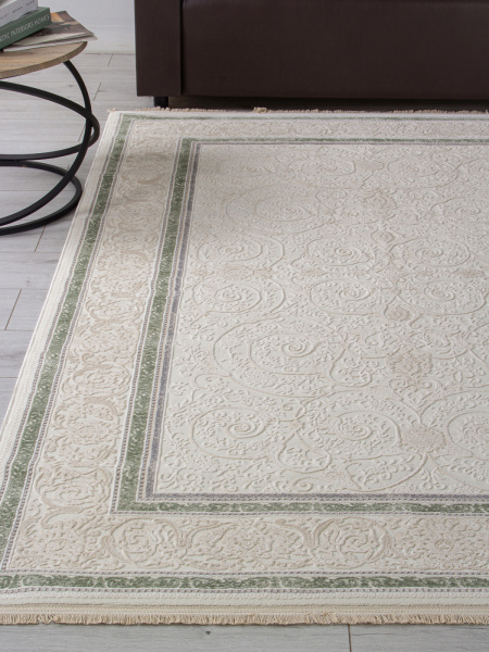 Турецкий прямоугольный ковёр 30896D CREAM / CREAM