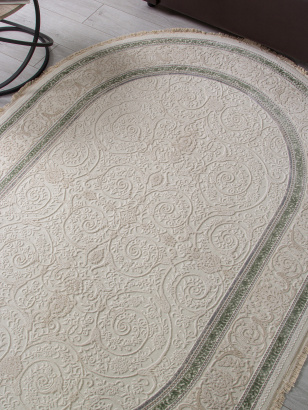 Турецкий овальный ковёр 30896U CREAM / CREAM