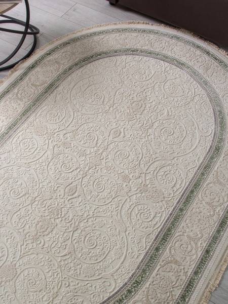 Турецкий овальный ковёр 30896U CREAM / CREAM