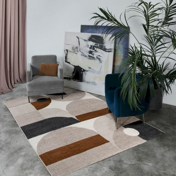 Турецкий прямоугольный ковёр  H9041 BEIGE/CIKOLATA