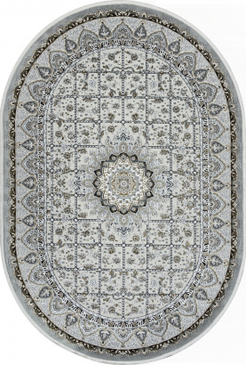 Турецкий овальный ковёр O1462 096 GREY