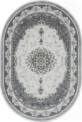 Турецкий овальный ковёр O1463 096 GREY
