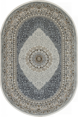 Турецкий овальный ковёр O1464 096 GREY