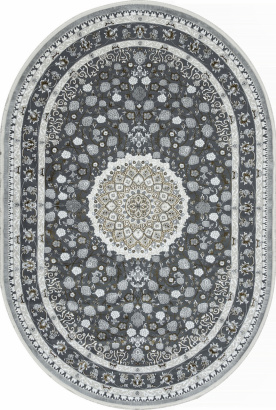 Турецкий овальный ковёр O1467 095 GREY