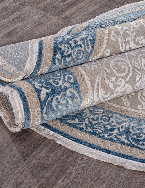 Турецкий овальный ковёр D764 BLUE