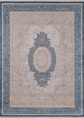 Турецкий прямоугольный ковёр D764 BLUE