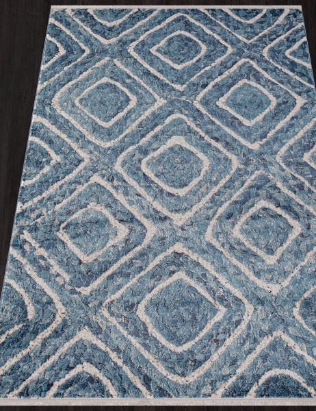 Турецкий прямоугольный ковёр D856 BLUE