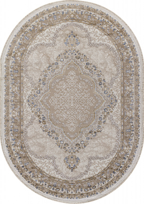 Турецкий овальный ковёр 27226A BEIGE / BLUE