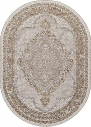 Турецкий овальный ковёр 27226 BEIGE / BEIGE