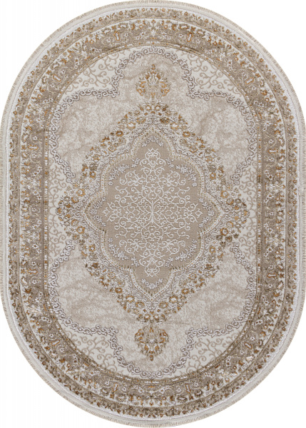 Турецкий овальный ковёр 27226 BEIGE / BEIGE