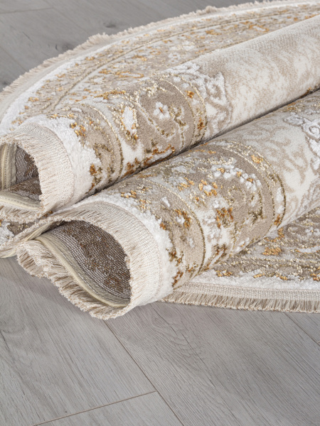 Турецкий овальный ковёр 27226 BEIGE / BEIGE