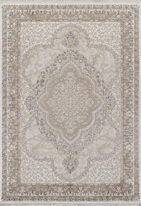 Турецкий прямоугольный ковёр 27226 BEIGE / BLUE