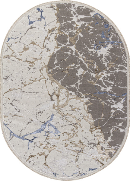 Турецкий овальный ковёр 27231 GRY / BLUE