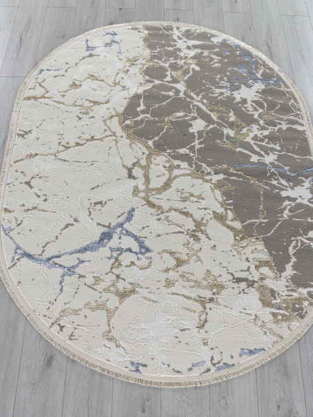 Турецкий овальный ковёр 27231 GRY / BLUE