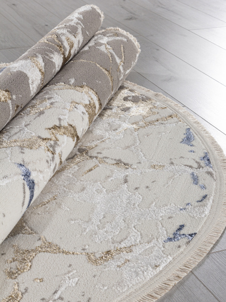 Турецкий овальный ковёр 27231 GRY / BLUE