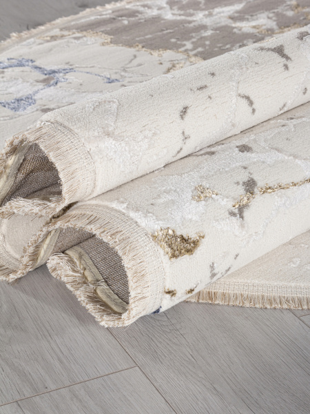 Турецкий овальный ковёр 27231 GRY / BLUE