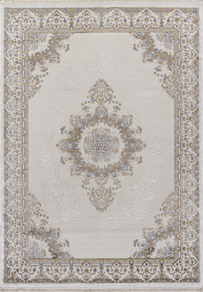 Турецкий прямоугольный ковёр 27236 CREAM / BLUE