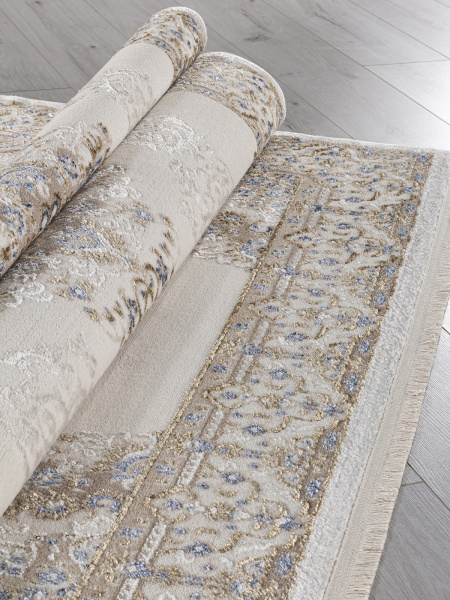 Турецкий прямоугольный ковёр 27236 CREAM / BLUE