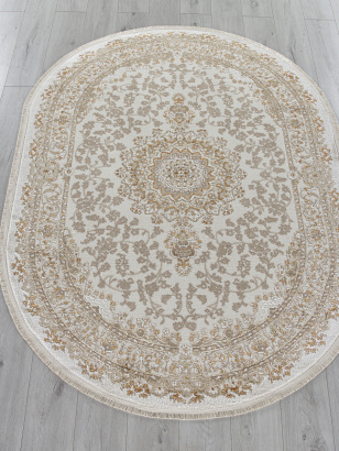 Турецкий овальный ковёр 27239A CREAM / GOLD