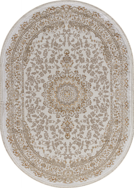 Турецкий овальный ковёр 27239A CREAM / GOLD