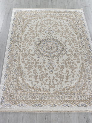 Турецкий прямоугольный ковёр 27239A CREAM / NAVY