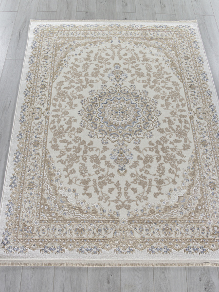 Турецкий прямоугольный ковёр 27239A CREAM / NAVY