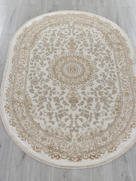 Турецкий овальный ковёр 27239 CREAM / BEIGE