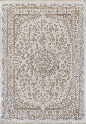 Турецкий прямоугольный ковёр 27239 CREAM / BLUE