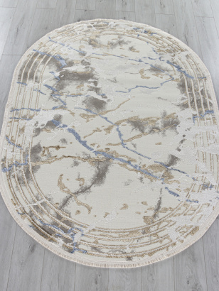 Турецкий овальный ковёр 27243A GRY / NAVY