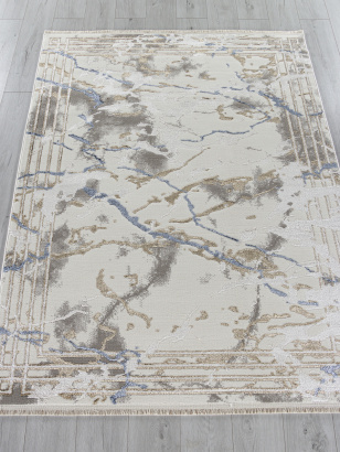 Турецкий прямоугольный ковёр 27243A GRY / NAVY