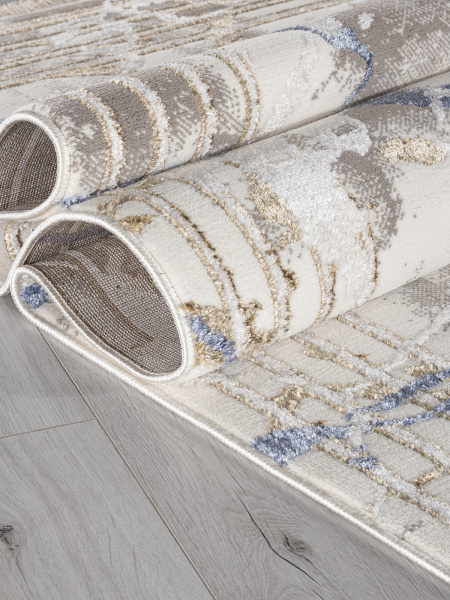 Турецкий прямоугольный ковёр 27243A GRY / NAVY