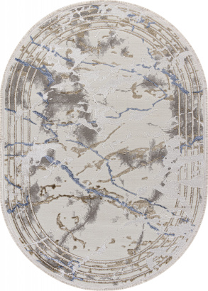 Турецкий овальный ковёр 27243 GRY / BLUE