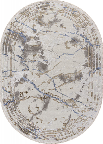 Турецкий овальный ковёр 27243 GRY / BLUE