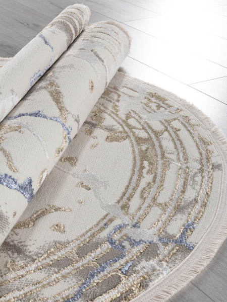 Турецкий овальный ковёр 27243 GRY / BLUE