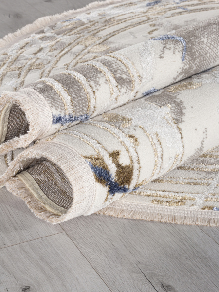 Турецкий овальный ковёр 27243 GRY / BLUE