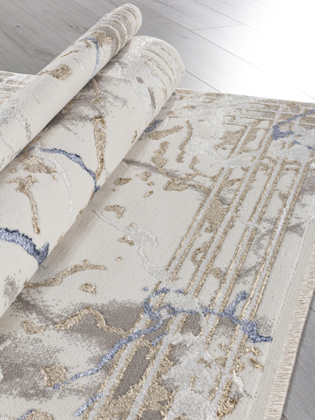 Турецкий прямоугольный ковёр 27243 GRY / BLUE