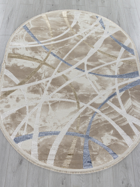 Турецкий овальный ковёр 27248 CREAM / BEIGE
