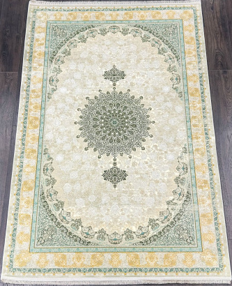 Иранский прямоугольный ковёр G398 CREAM / GREEN