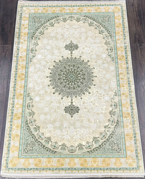 Иранский прямоугольный ковёр G398 CREAM / GREEN
