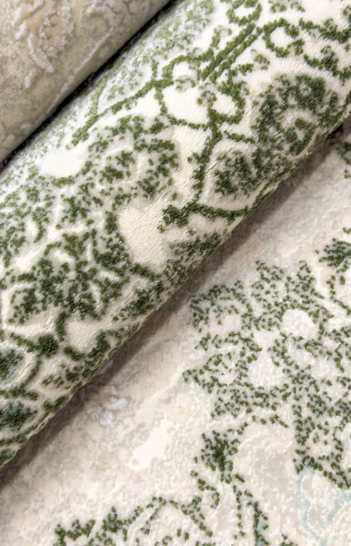 Иранский прямоугольный ковёр G398 CREAM / GREEN