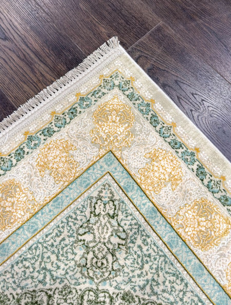Иранский прямоугольный ковёр G398 CREAM / GREEN