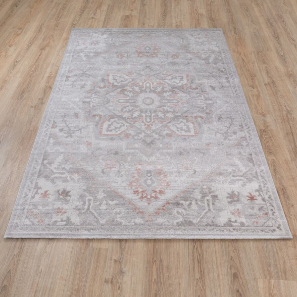 Турецкий прямоугольный ковёр  06999A L.GREY/L.PINK