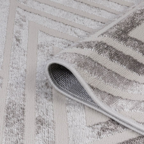 Турецкий прямоугольный ковёр  07673A M.GREY/L.GREY
