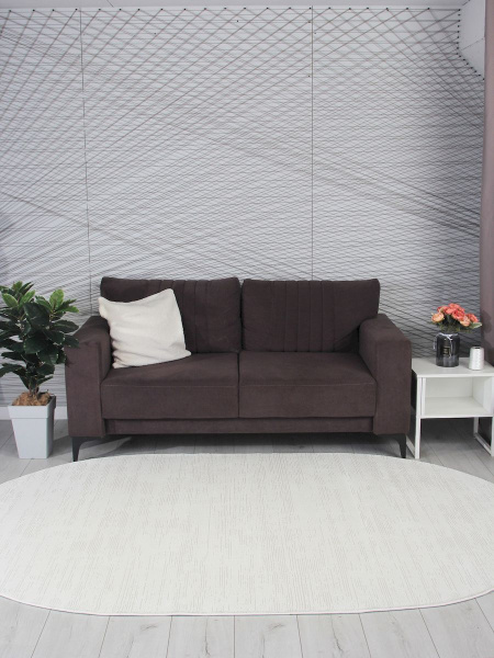 Турецкий овальный ковёр GL091W WHITE / WHITE