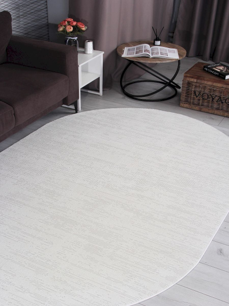Турецкий овальный ковёр GL091W WHITE / WHITE